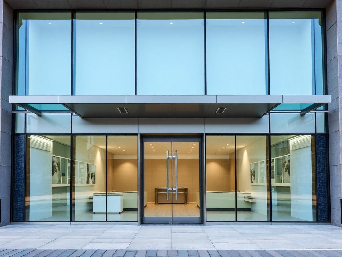 Commercial glass storefront doors and aluminum entrance system