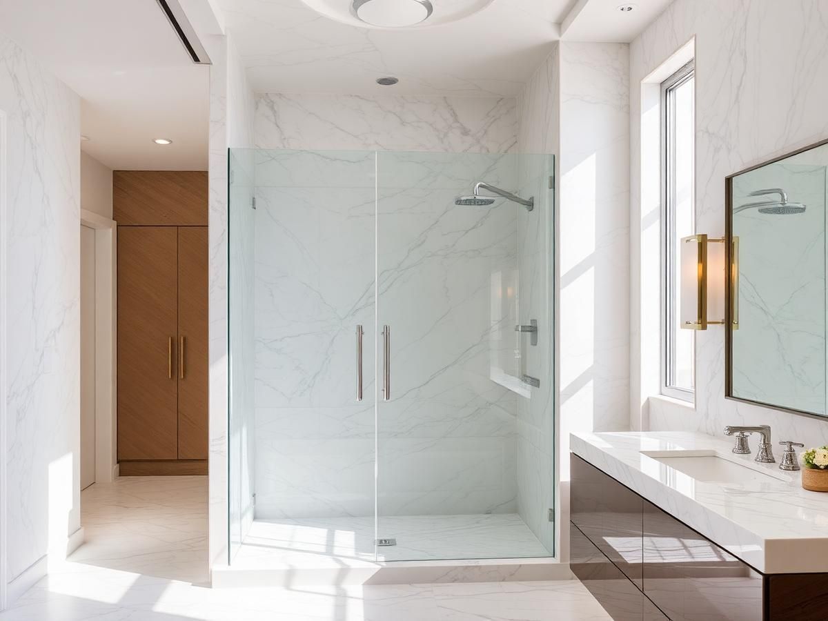 Luxury frameless glass shower enclosure installation